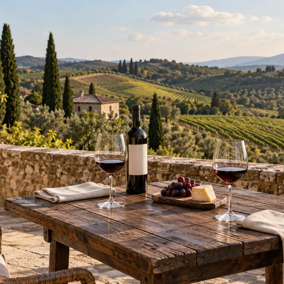 Degustazione di vino con vista sui vigneti