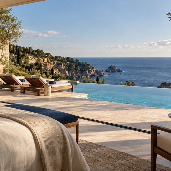 Camera con vista sul mare e piscina a sfioro